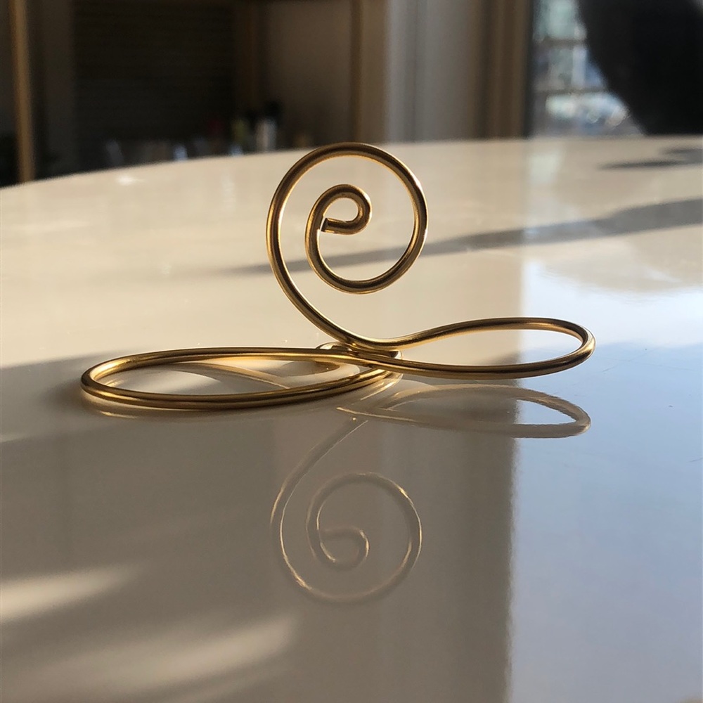 SOLD: Gold infinity table number holder